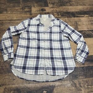 Hatley‎ Plaid Flannel Shirt Button Down Long Sleeve Gold Accents Medium